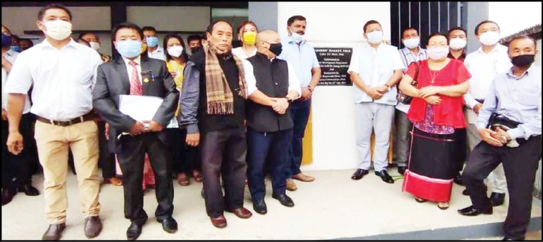 Phek Deputy Commissioner with officials and community leaders during the inauguration of the Farmers’ Market in Phek town on July 23.